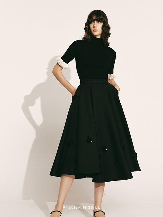 【繁花漫步】手工花朵订珠重工大摆伞裙2300035 商品图1