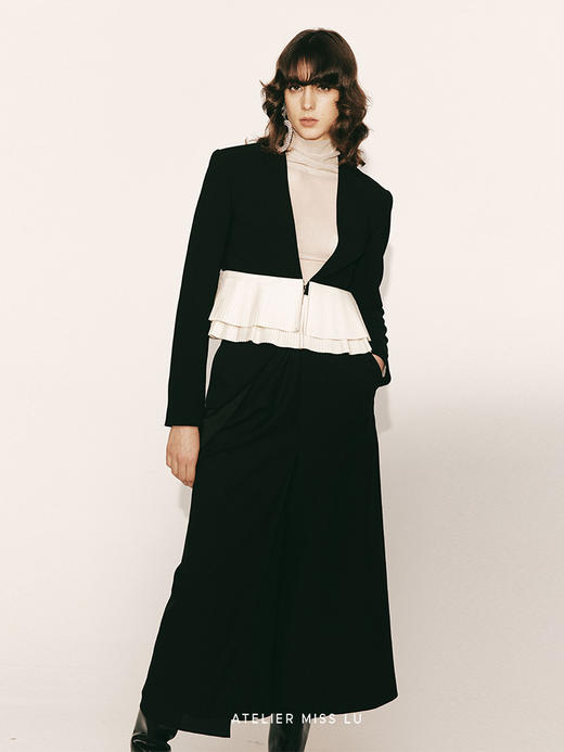 【多云绵绵】双层百褶撞色拼接短外套230054 商品图1