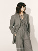 【烟熏】绵羊毛宽肩廓形条纹西装外套230052B 商品缩略图1