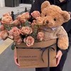 熊抱花卡布奇诺玫瑰仿真永生花束送女朋友七夕情人教师节生日礼物 商品缩略图0