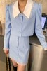 Stay2Weeks 蓝色翻领拼色外套半裙套装 13827 商品缩略图0
