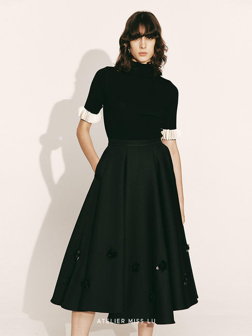 【繁花漫步】手工花朵订珠重工大摆伞裙2300035 商品图3