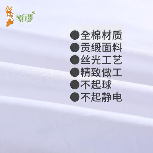 贡缎包床床单（纯白） 商品图2