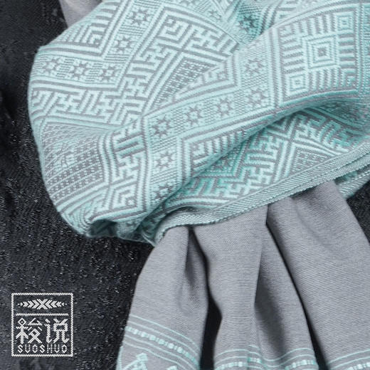 上新【梭说】初如碧纯手工限量设计围巾披肩侗族传统织锦工艺 商品图1