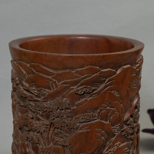 清 红木文人雅集笔筒 商品图1