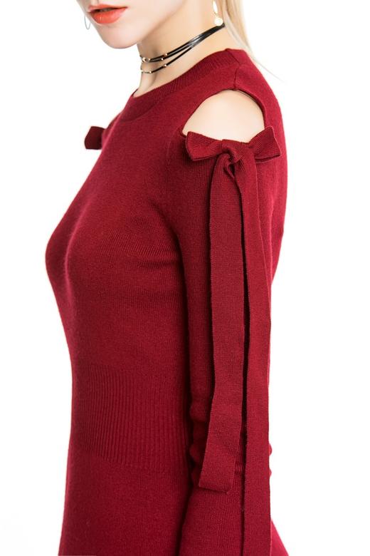 ONE MORE文墨 挖肩系带针织连衣裙 3603 商品图3