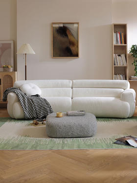 客厅C位，软糯百搭的奶油系沙发 