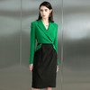 WQ/黑绿拼接高级感连衣裙223182Q1 商品缩略图0