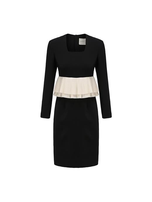 【云朵密语】腰部百褶拼接小方领修身连衣裙23000051 商品图4