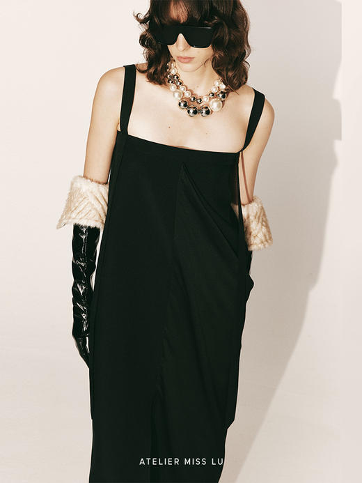 【飘逸之翼】不规则飘片设计吊带直身连衣裙230000024 商品图3