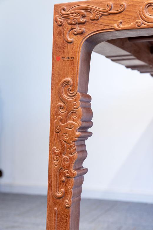 红桥红  家具严选  缅甸花梨(大果紫檀）  【木面 179 螭龙纹四面平 方桌】 商品图4