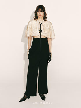 【雪地精灵】短绒压纹环保皮草系带斗篷披肩230062A