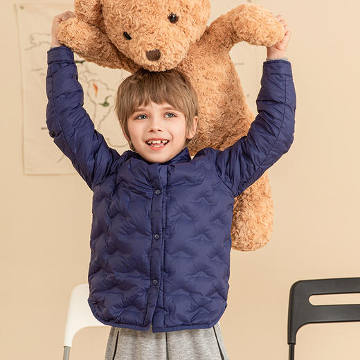 mettekids儿童轻薄羽绒服冬新款男童休闲童装女童自发热保暖外套 商品图3