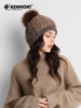 卡蒙狐狸毛球手工编织羊毛毛线帽护额女运动护耳保暖针织帽 商品缩略图3