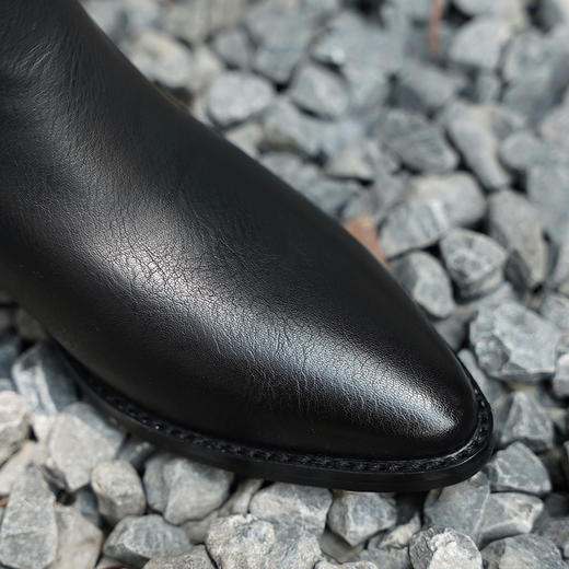 西遇西部牛仔靴女新款秋季复古美式废土风尖头厚底短靴中筒靴D1933936 商品图5