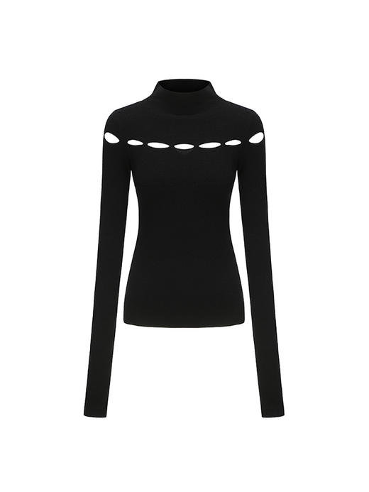 【星辰之眸】肩部镂空设计高领羊绒上衣230041A 商品图4