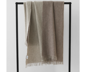 中洲公馆同款 搭巾浅咖色披毯