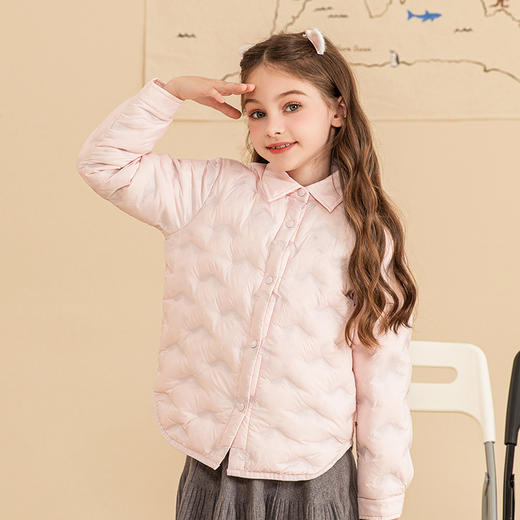 mettekids儿童轻薄羽绒服冬新款男童休闲童装女童自发热保暖外套 商品图0