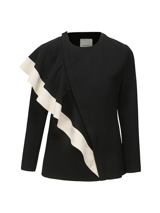 【浪花】撞色立体荷叶边造型外套230045 商品图4