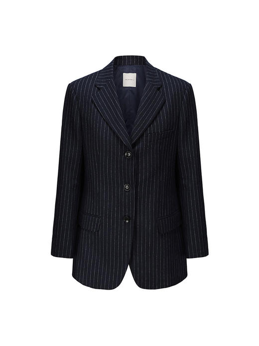 【深海】绵羊毛宽肩廓形条纹西装外套230052A 商品图4