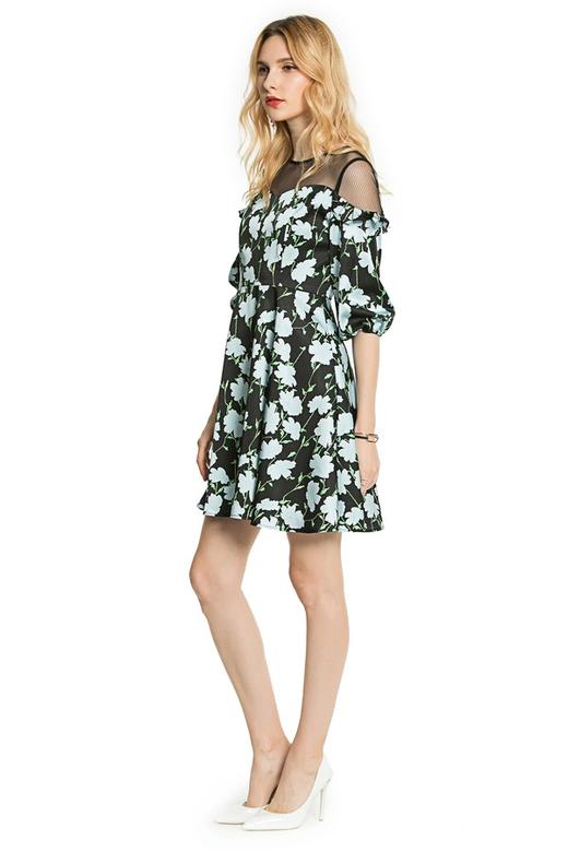 ZVY 黑色印花连衣裙 3613 商品图6