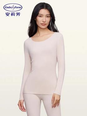 5F EmbryForm安莉芳 双面长绒打底内衣女圆领长袖无痕舒适秋衣