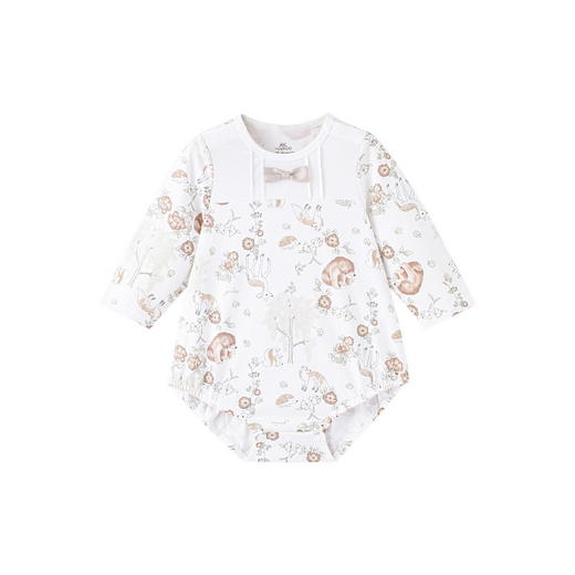 英氏【乳木果】宝宝抗菌哈衣秋新生儿纯棉婴儿衣服四季连体衣5A抗菌 商品图4