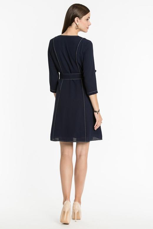 ROSEHOO 海军蓝浅V束腰连衣裙 3627 商品图5