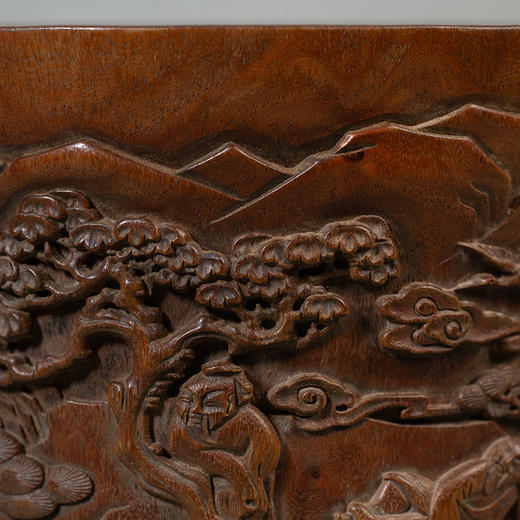 清 红木文人雅集笔筒 商品图2