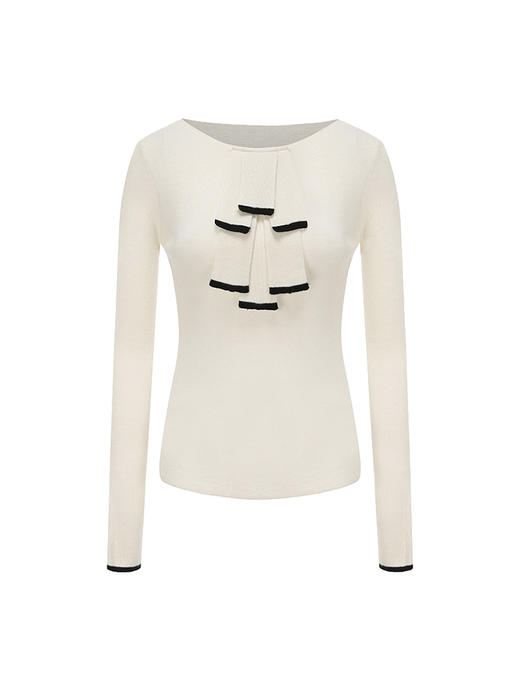 【流星】撞色飘片设计羊绒上衣230042B 商品图4