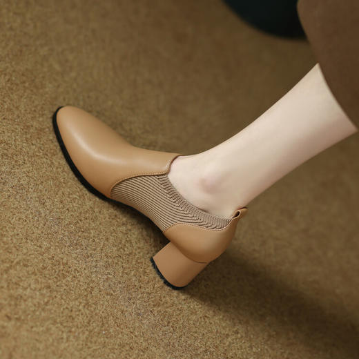 法式小短靴，粗跟单鞋女鞋DB-M5376A 商品图1