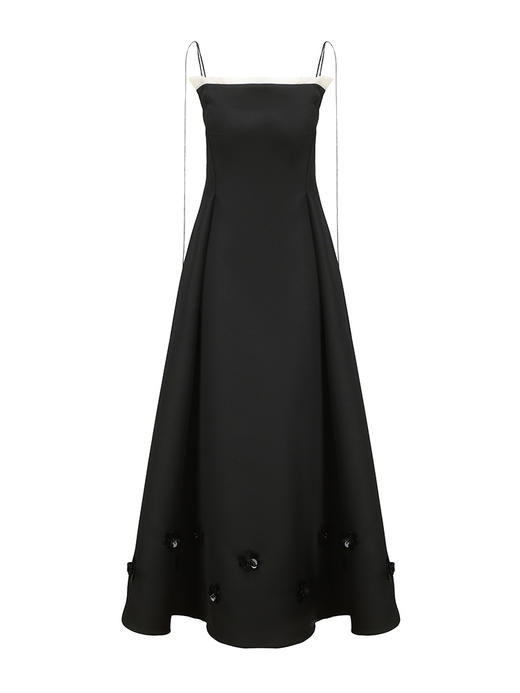 【夜色扶桑】手工花朵订珠重工吊带露背及地伞裙230000015 商品图4