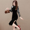 时尚复古，包臀裙秋季长袖裙黑色拼花裙中长款一步裙旗袍连衣裙QYM-YX-MQ26168-Y 商品缩略图1