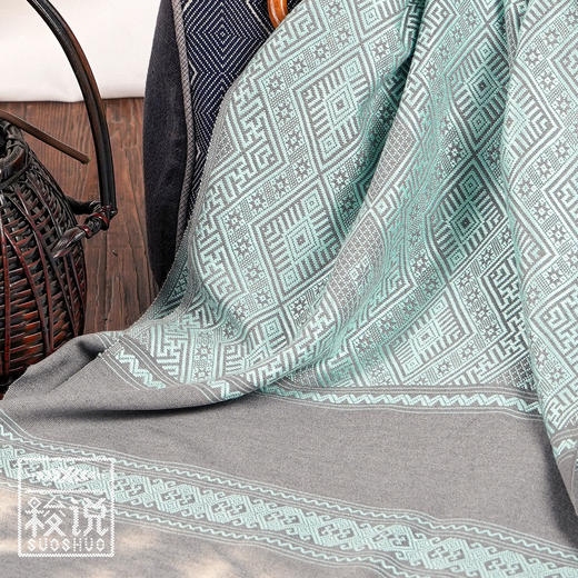 上新【梭说】初如碧纯手工限量设计围巾披肩侗族传统织锦工艺 商品图2