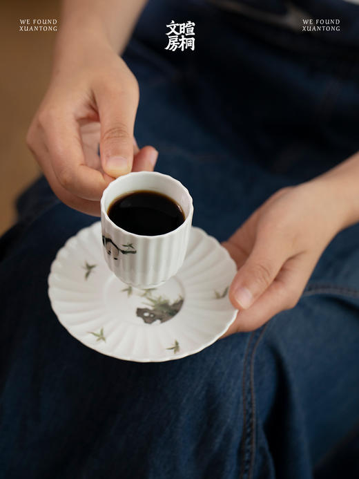 暄桐文房 小饮咖啡杯 熊猫/桃花（咖啡杯 茶杯） 商品图3