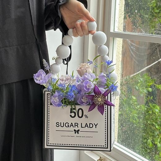 新款母亲节520半糖女士手提盒鲜花插花手拎花盒花店diy花艺材料 商品图2