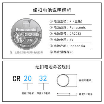 松下（Panasonic）车钥匙电池套装【CR2032两粒+拆装工具】适用奥迪汽车遥控器A6L A4L 8 3 Q5L Q7 Q3 Q2 商品图7