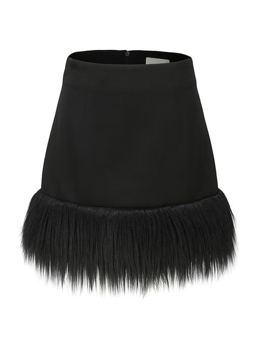 【天鹅湖】裙摆环保皮草重工拼接造型短裙2300026 商品图4