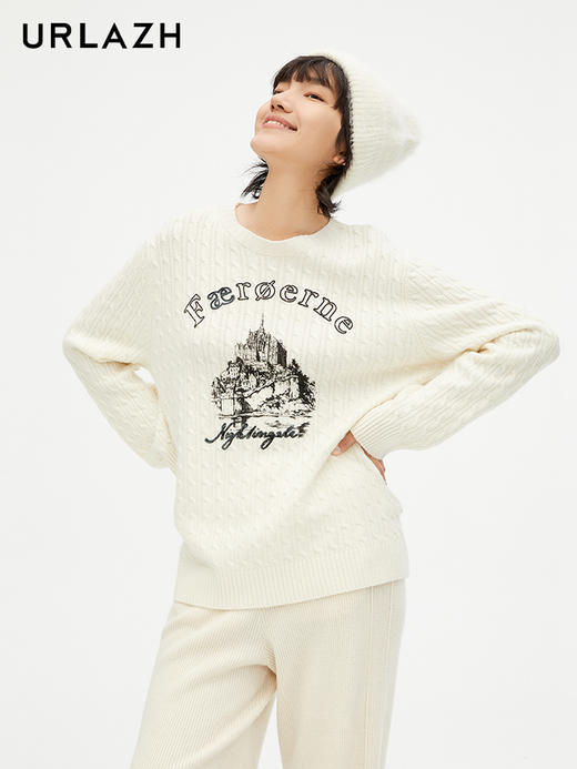 【XS1】有兰 美式校园绞花毛衣JM3KT05 商品图2