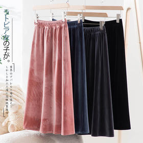 【秋冬日系原宿高腰丝绒半身裙】细滑柔暖耐皱 优雅丝光 丝绒面料