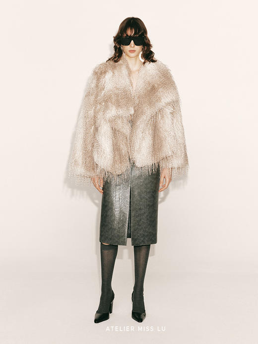 【西班牙女郎】鳄鱼压纹环保皮质直身半裙2300027 商品图1