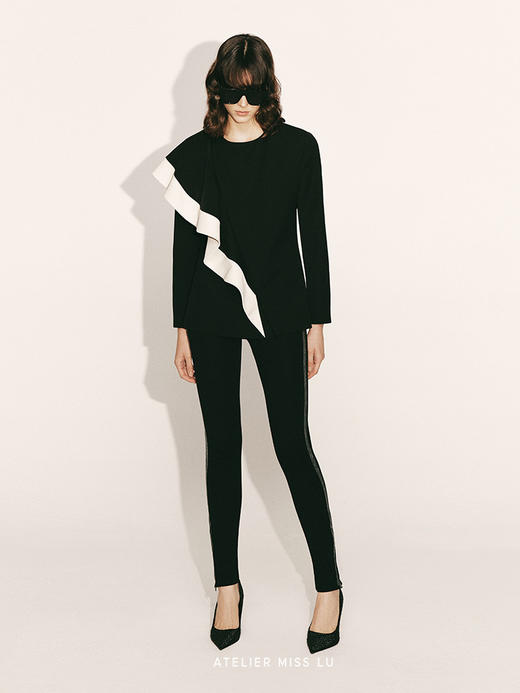 【浪花】撞色立体荷叶边造型外套230045 商品图1