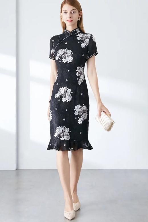 ESTELLICA 黑白旗袍款连衣裙 9792 商品图0