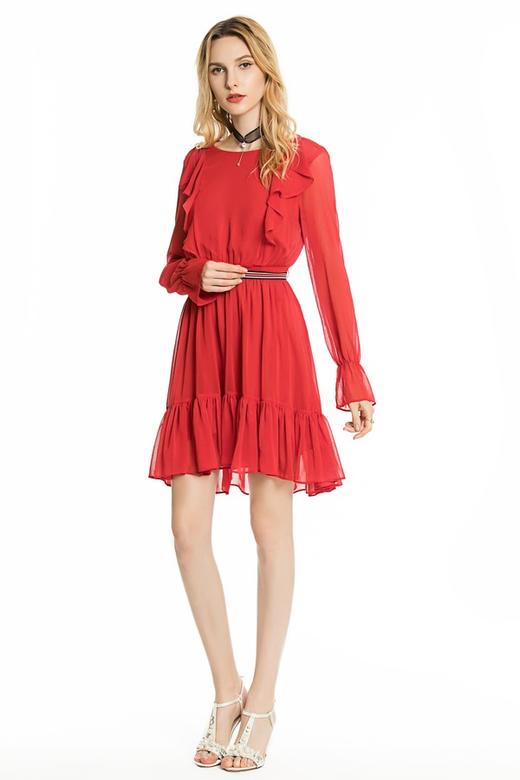 ONLY 荷叶边束腰连衣裙 3663 商品图1