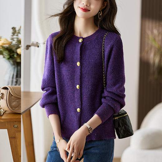 针织开衫外套，春秋新款洋气妈妈秋装休闲低领毛衣短外搭披肩CC-LL-812 商品图1
