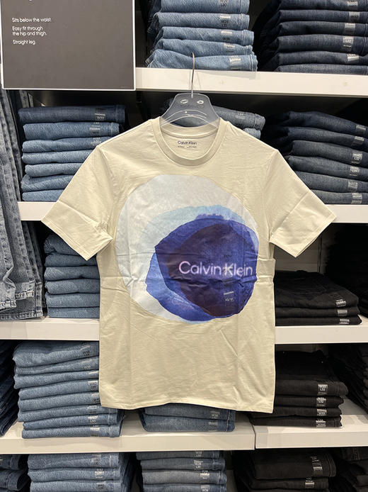 Calvin Klein/CK 男士圆领创意印花百搭舒适休闲短袖T恤 商品图0