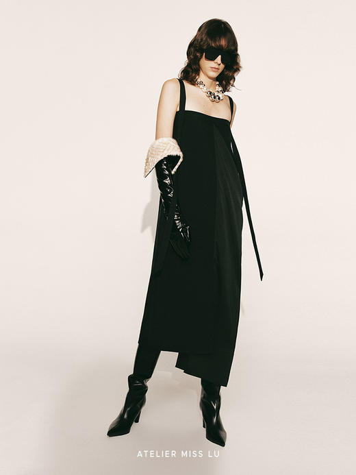 【飘逸之翼】不规则飘片设计吊带直身连衣裙230000024 商品图2