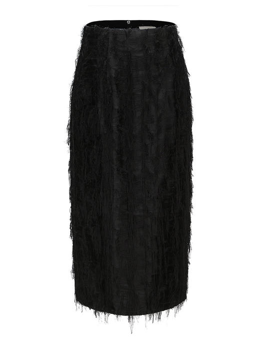 【一步之遥】纤细羽毛流苏直身半裙2300028A 商品图4