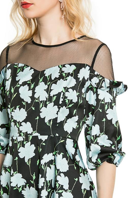 ZVY 黑色印花连衣裙 3613 商品图4