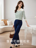 【1件82折】熙世界条纹长袖针织衫女2025年早秋新款宽松慵懒海魂风POLO打底衫 商品缩略图3